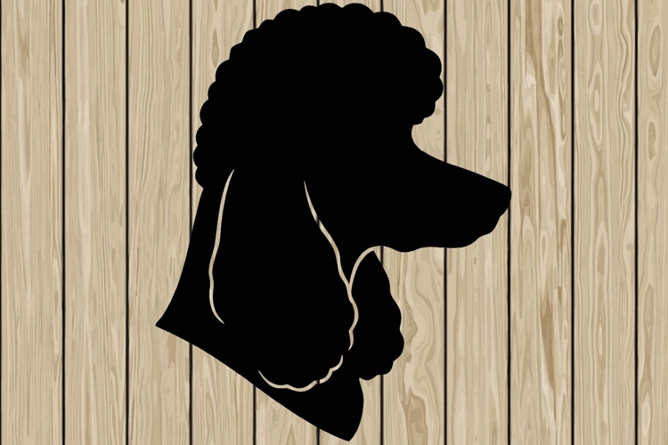 Poodle dog stencil silhouette SVG