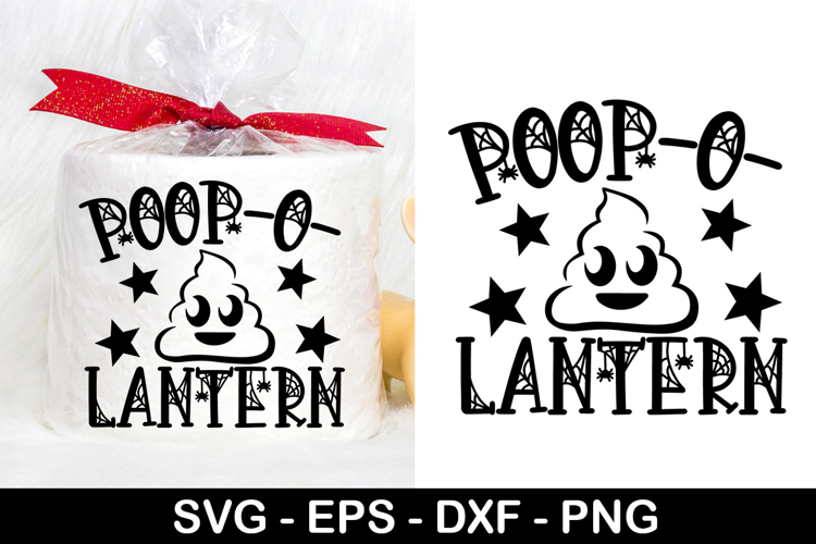 Poop-o- lantern SVG - Halloween Toilet Paper Design