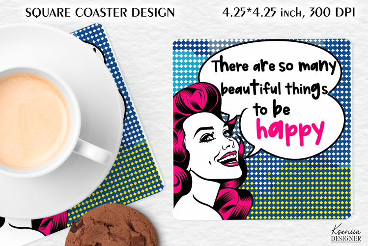 Sarcastic Quotes| Vintage Pop Art Square Coaster|Comic Book