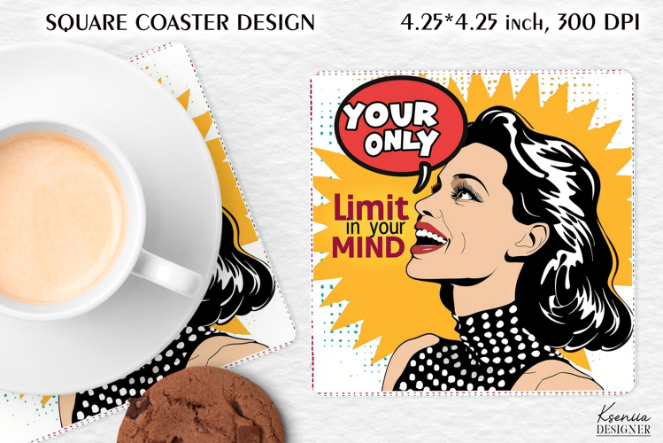 Sarcastic Quotes| Vintage Pop Art Square Coaster|Comic Book