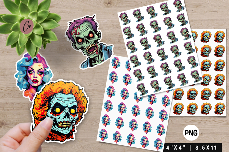Pop Art Halloween Stickers | Printable Halloween PNG