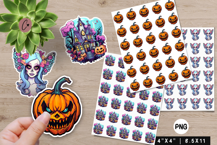 Pop Art Halloween Stickers | Printable Halloween PNG