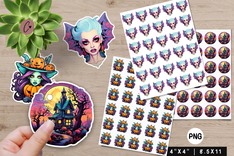 Pop Art Halloween Stickers | Printable Halloween PNG