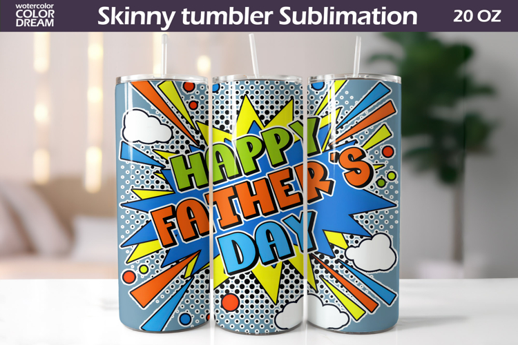 Happy Father’s Day Pop Art Tumbler Wrap