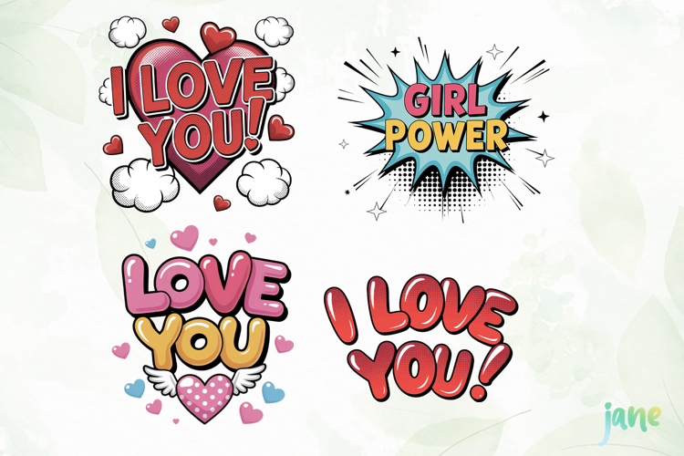 Pop Art Valentine PNG Sublimation