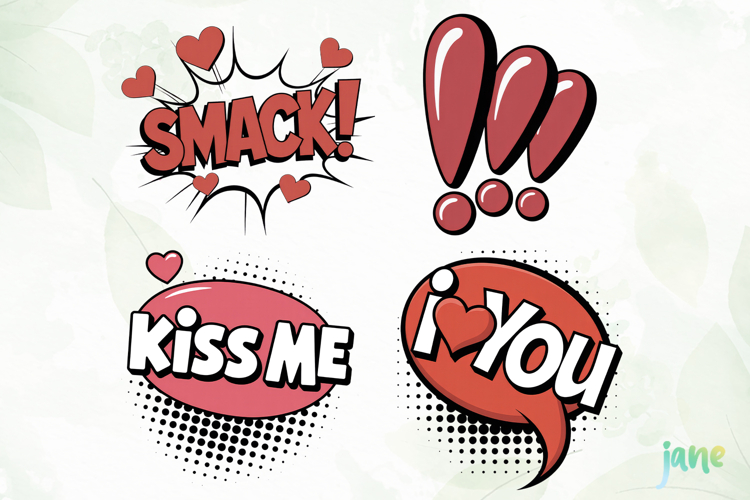 Pop Art Valentine PNG Sublimation