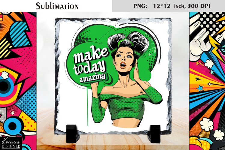 Vintage Pop Art Woman|Funny Quotes Slate Design
