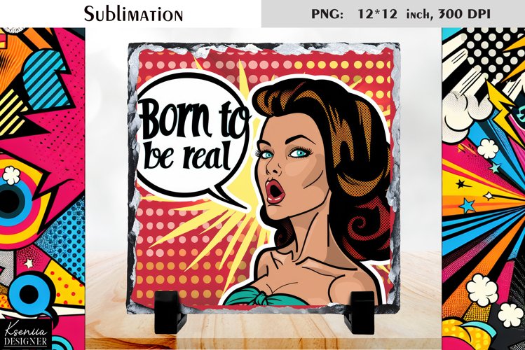 Vintage Pop Art Woman|Funny Quotes Slate Design
