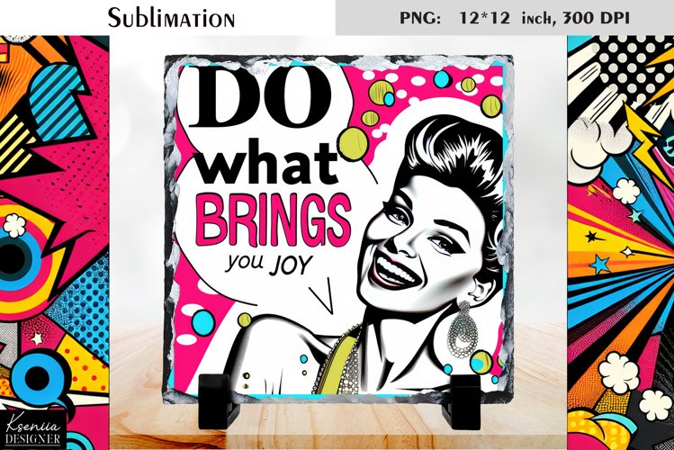 Vintage Pop Art Woman|Funny Quotes Slate Design