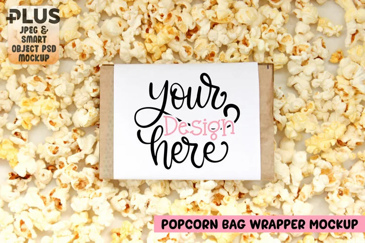 Mockup for Popcorn Bag Wrapper No. 5