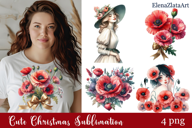 Poppy clipart, Watercolor floral clipart, Bouquets