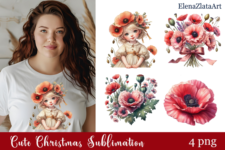 Poppy clipart, Watercolor floral clipart, Bouquets