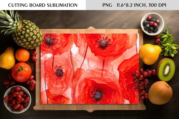 Summer Wild Flowers Design|Cutting Board Sublimation