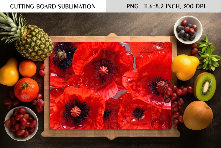 Summer Wild Flowers Design|Cutting Board Sublimation