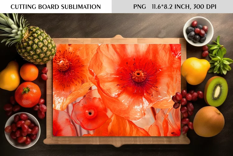Summer Wild Flowers Design|Cutting Board Sublimation