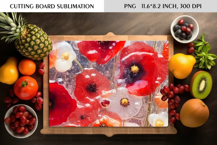 Summer Wild Flowers Design|Cutting Board Sublimation