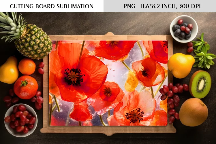 Summer Wild Flowers Design|Cutting Board Sublimation