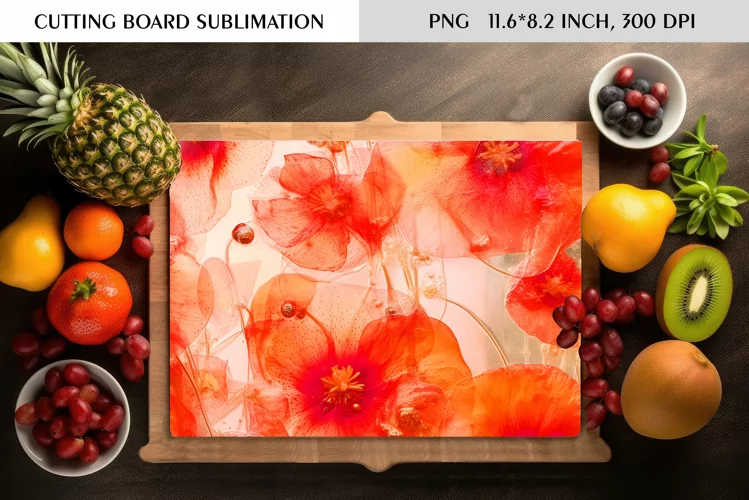 Summer Wild Flowers Design|Cutting Board Sublimation