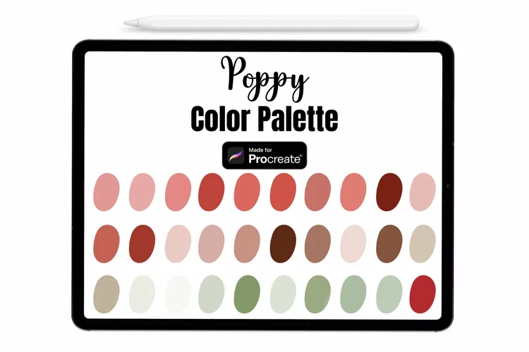 Poppy Procreate Palette - Procreate Color palette