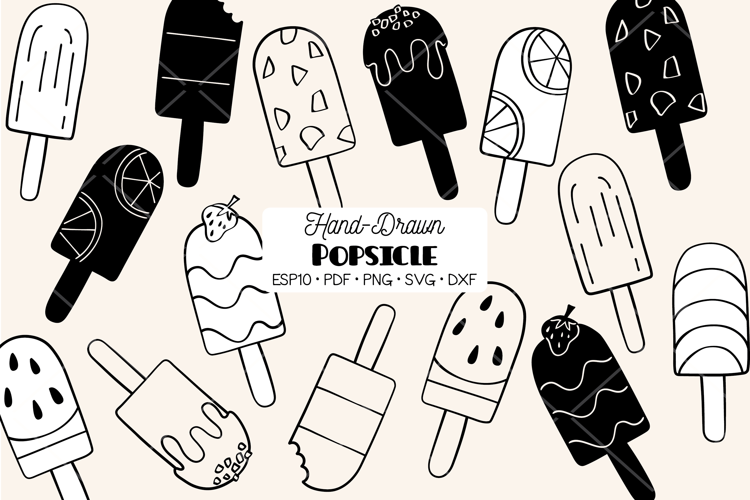 Popsicle Doodles | Hand Drawn Ice Cream | Frozen Treat