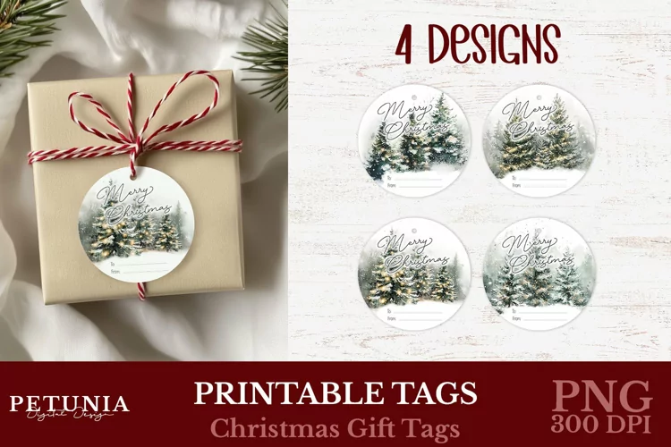 Printable Christmas Tags | Round Christmas Gift Tags