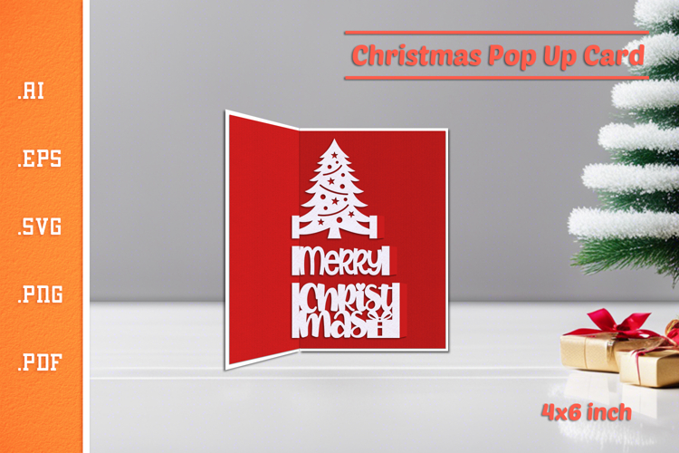 Christmas Pop-up Card SVG - Portrait 4x6 v2