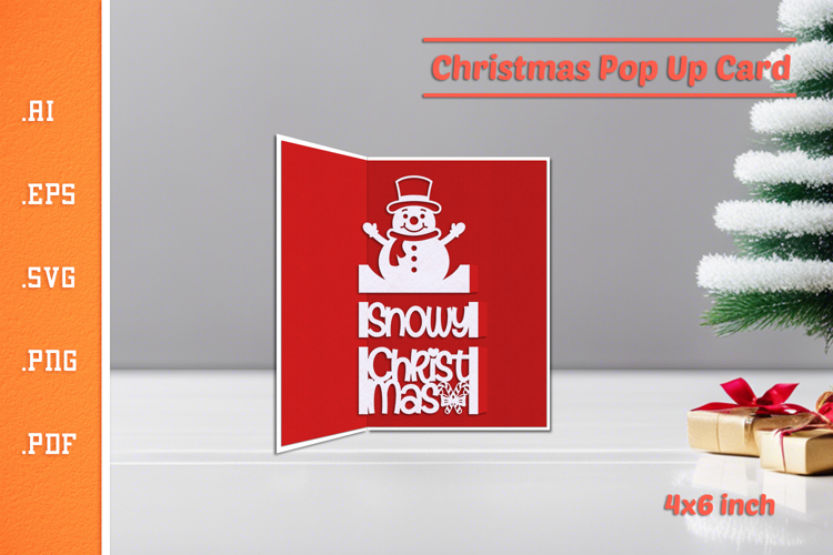 Christmas Pop-up Card SVG - Portrait 4x6 v3