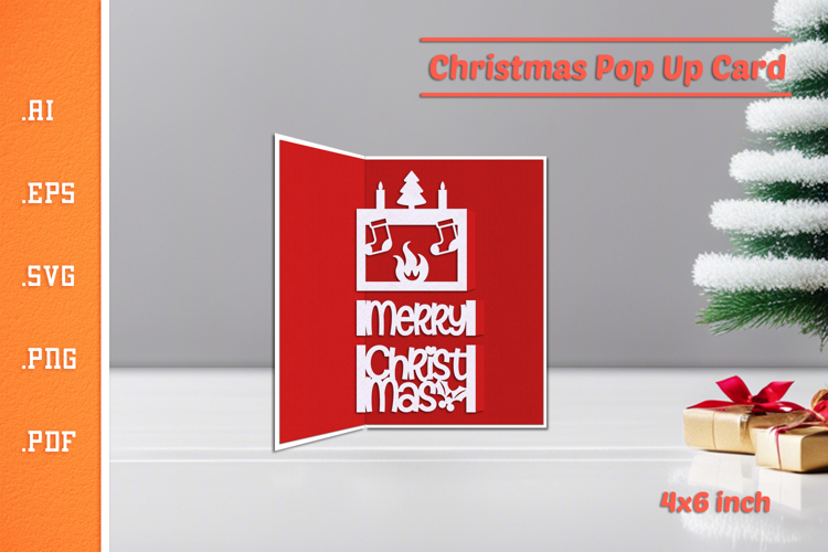 Christmas Pop-up Card SVG - Portrait 4x6 v4