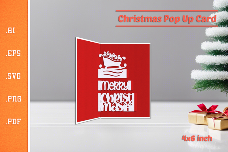 Christmas Pop-up Card SVG - Portrait 4x6 v9