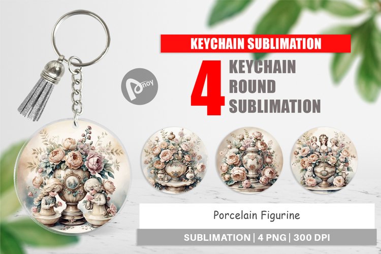 Keychain Porcelain Figurine example image 1