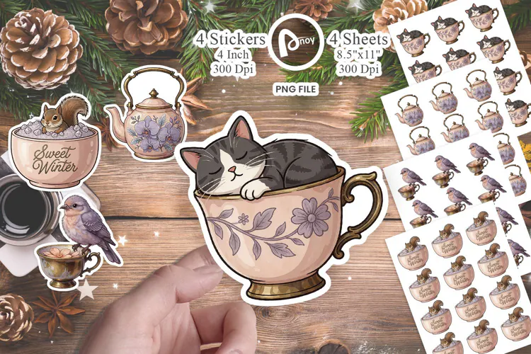 Teatime Botanicals Sticker