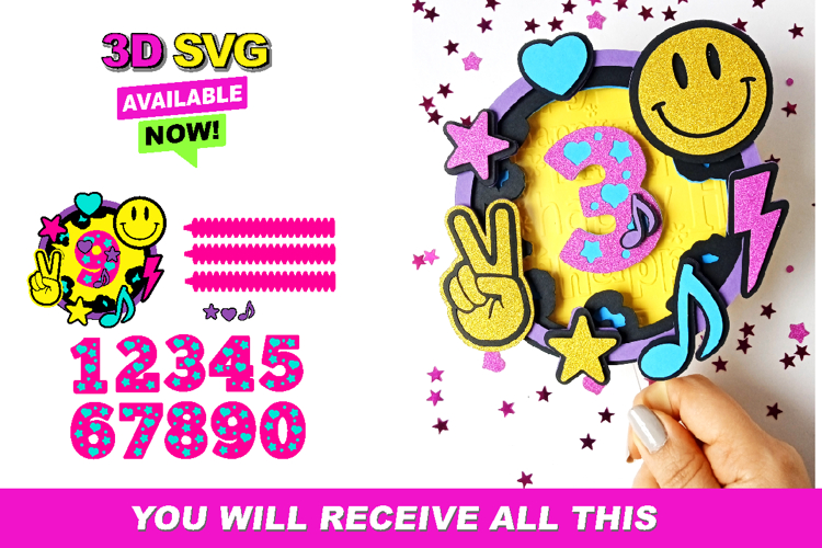 Shaker cake topper SVG Smiley Face