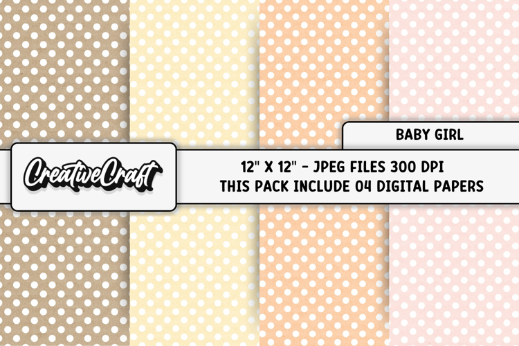 Baby Girl Digital Papers, baby shower backgrounds scrapbook