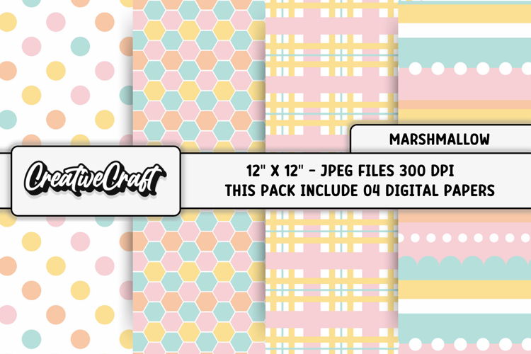Marshmallow Digital Papers, scrapbooking backgrounds designs