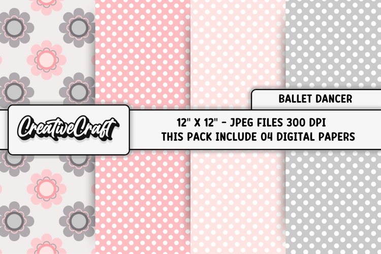 Ballet Dance Digital Papers, scrapbook papers designs