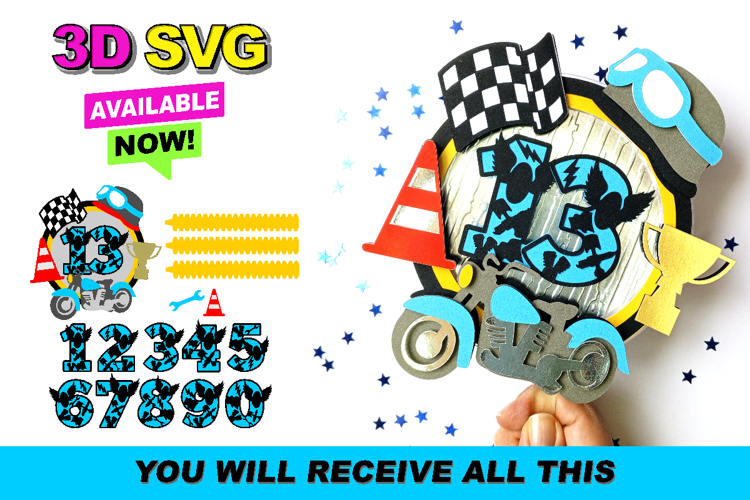 Shaker cake topper SVG Motorcycle