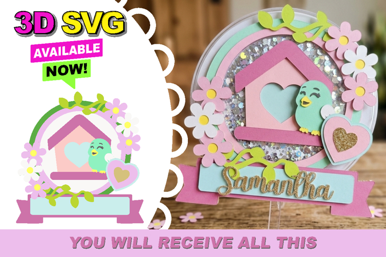 Birdhouse Cake Topper 3D SVG