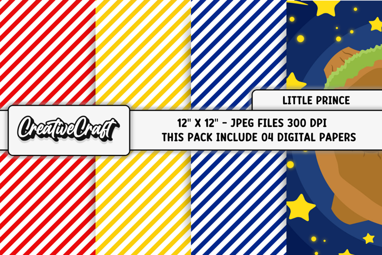 Little Prince Digital Papers, scrapbook backgrounds designs