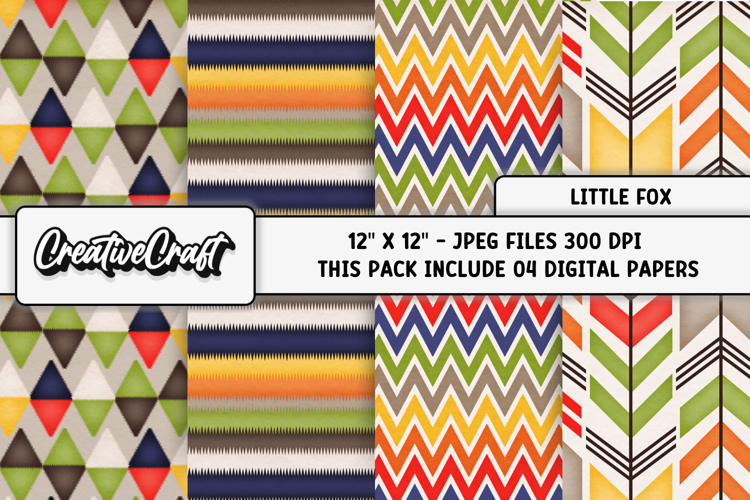 Little Fox Digital Papers, scrapbooking backgrounds designs