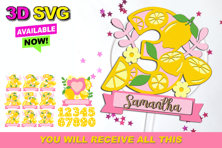 Lemon numbers 3D SVG