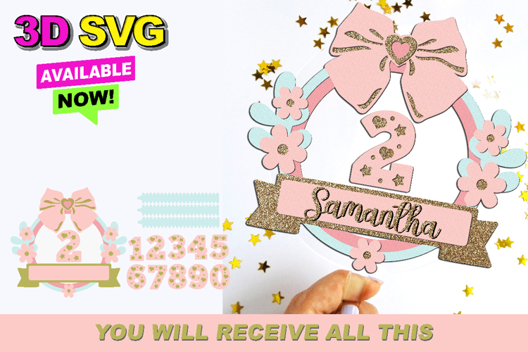 Coquette Cake topper 3D SVG