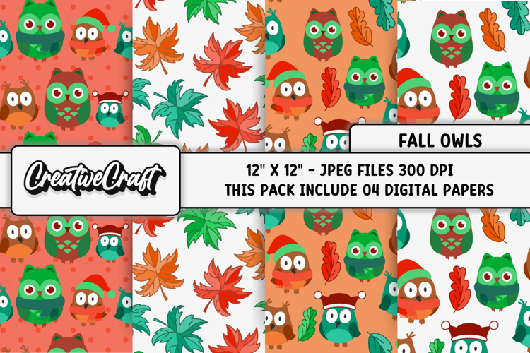 Autumn Fall Digital Paper, thanksgiving illustrations design example image 1