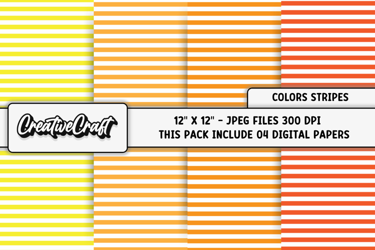 Colors Stripes Digital Papers, scrapbook backgrounds designs