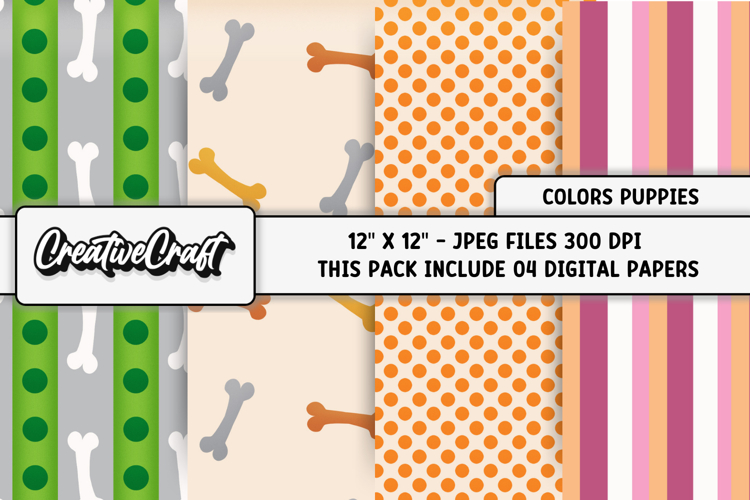 Puppies Patrol Digital Paper, scrapbook backgrounds designs