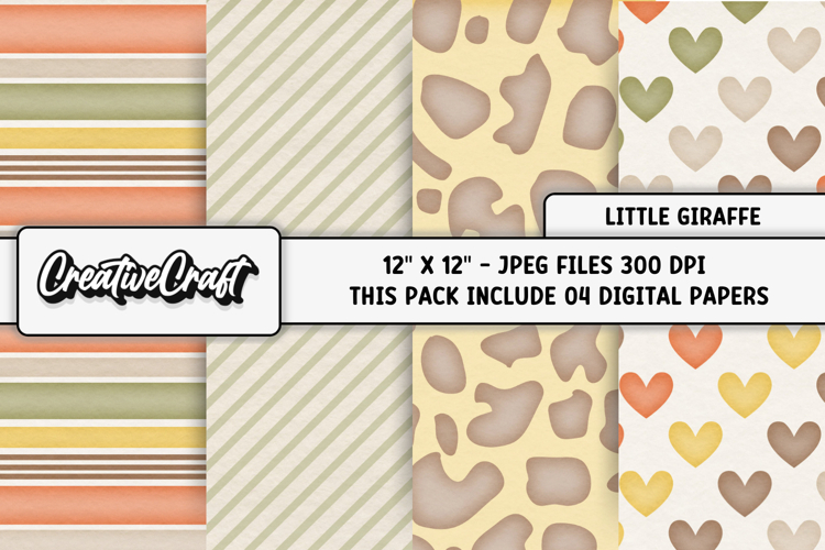 Little Giraffe Digital Papers, scrapbook backgrounds designs