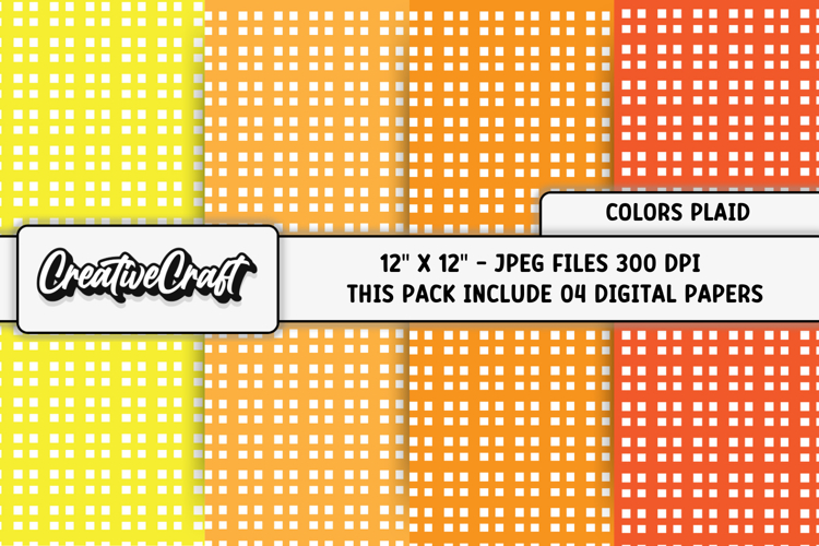 Colors Plaid Digital Papers, scrapbook backgrounds designs