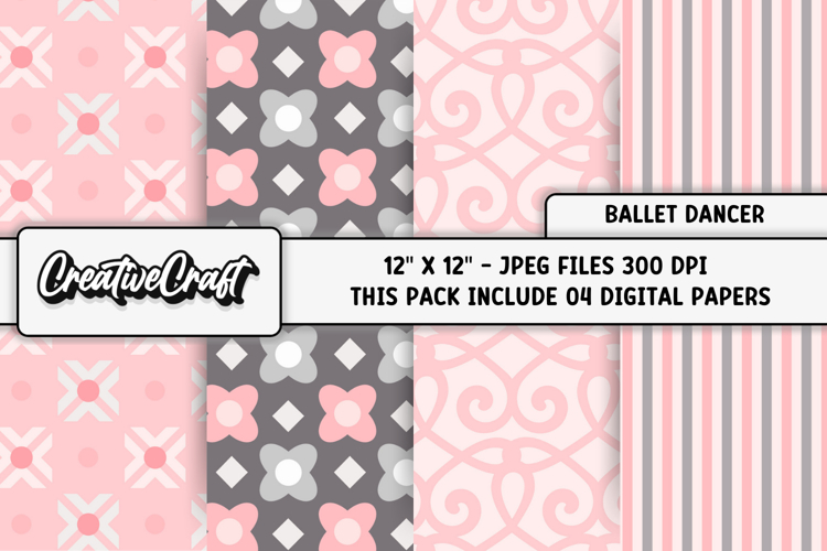 Ballet Dance Digital Papers, scrapbook papers designs