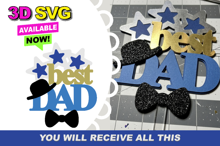 Best DAD cake topper SVG