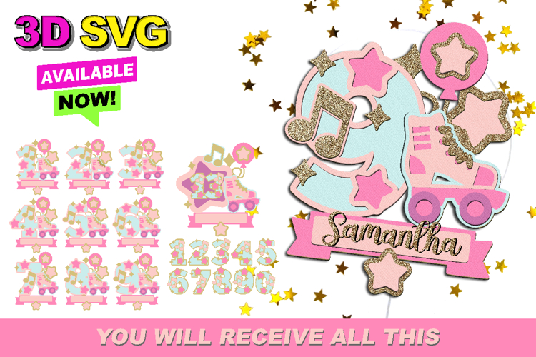 Lets Roll numbers 3D SVG