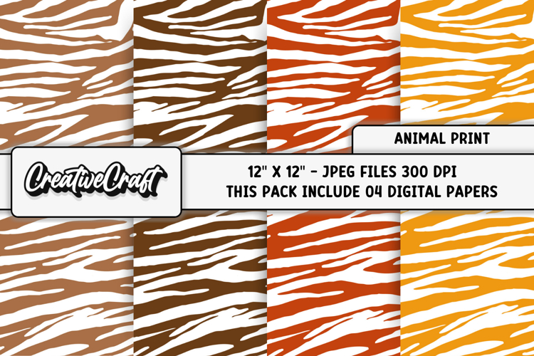 Animal Print Digital Papers, scrapbook backgrounds designs